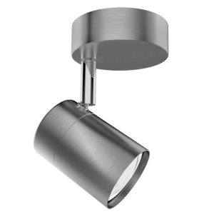 SATIN CHROME SPOTLIGHT 1X50W GU10 BASE 80MM