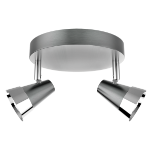 SATIN & POLISH CHR 2X50W GU10 ROUND BASE 180MM