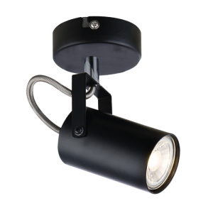BLACK METAL POLISH CHR SPOT 1X50W GU10 BASE 80MM