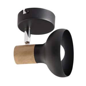 BLACK,WOOD,POLISH CHR SPOT 1X40WSES BASE 80MM