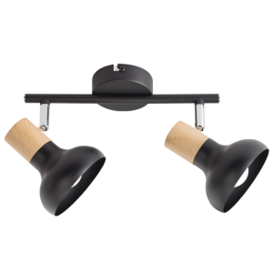 BLACK,WOOD,POLISH CHR SPOT 2X40WSES BAR 250MM