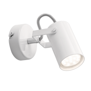 WHITE SPOTLIGHT 1X50W GU10 LED BASE 80MM