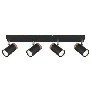 BLACK SPOTLIGHT WOOD FINISH 4X25W GU10 560X60MM
