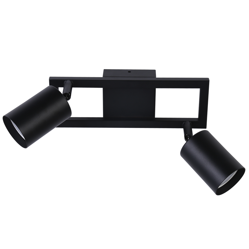 BLACK SPOTLIGHT 2X50W GU10 240MMX80MM