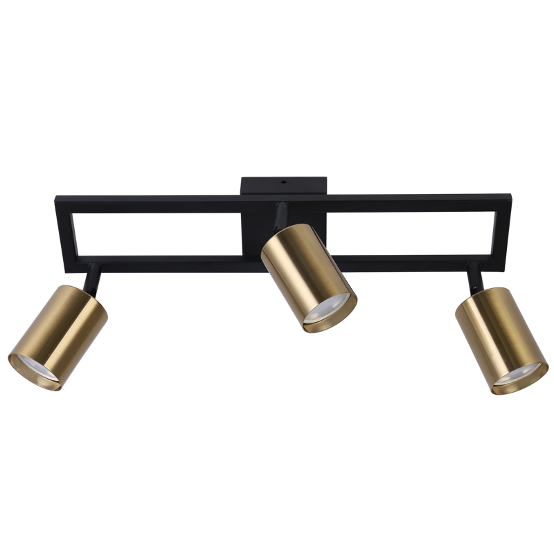 BLACK & SATIN BRASS SPOT 3X50W GU10 420X80MM