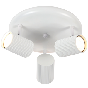 MATT WHITE SPOT 3X50W GU10 ROUND BASE 250MM