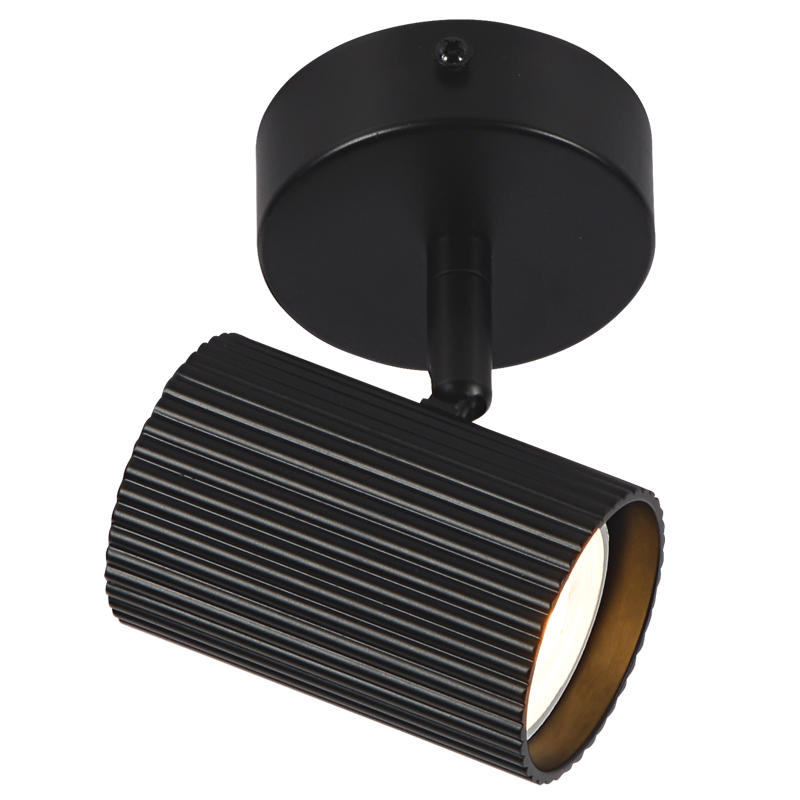 MATT BLACK SPOT 1X50W GU10 BASE 80MM