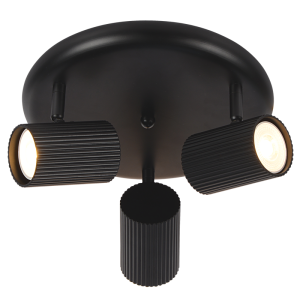 MATT BLACK SPOT 3X50W GU10 ROUND BASE 250MM