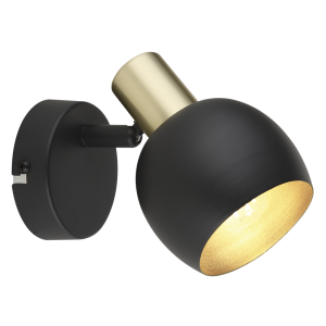 BK/GD METAL SPOT 1X40W SES BASE 80MM