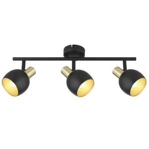 BK/GD METAL SPOT 3X40W SES BASE 80MM BAR 450MM