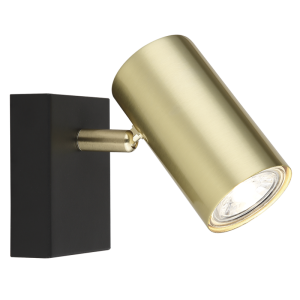 BK/GD-BLACK BAR GOLD SPOT 1X50W GU10 90X70MM