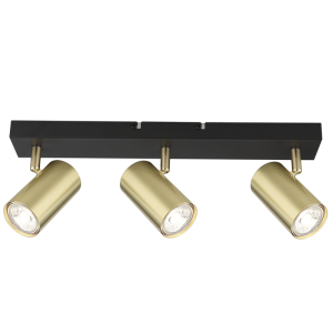 BK/GD-BLACK BAR GOLD SPOT 3X50W GU10 410X60MM