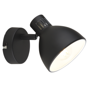 BLACK METAL WHITE INNER SPOT 1X40W SES BASE 80MM