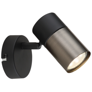 BLACK SPOTLIGHT 1X50W GU10 LED BASE 80MM
