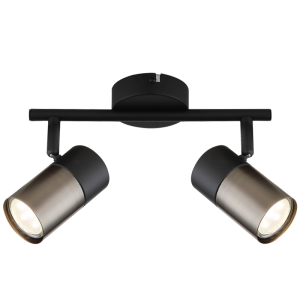 BLACK SPOTLIGHT 2X50W GU10 LED BAR 250MM
