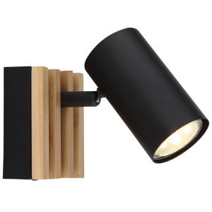 WOOD SPOTLIGHT 1X50W GU10 LED BASE 90X80MM