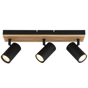 WOOD SPOTLIGHT 3X50W GU10 LED BASE 410X80MM