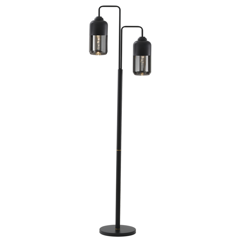 METAL BLK SMOKE GLS FOOT SWITCH 2X40W ES