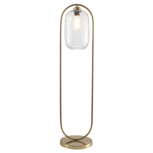 BRASS WAVY GLS FOOT SWITCH 1X40W ES 1000MM