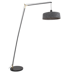 GREY FELT SHADE METAL&PET FLOOR FOOT SWITCH 1X60W
