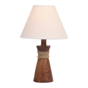 RESIN TABLE LAMP WITH ROPE HESSIAN SHADE 1X60W ES