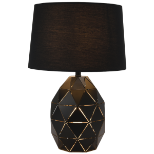 BK METAL TABLE LAMP WITH SHADE 2X60W ES