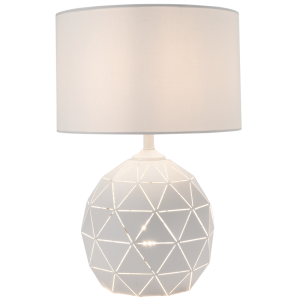 WH METAL TABLE LAMP WITH SHADE 2X60W ES