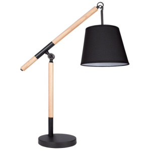 METAL&WOOD WITH BLK FABRIC SHADE 1X11W ES