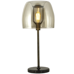 METAL TABLE COGNAC GLASS 1X60W ES 620X300X200MM