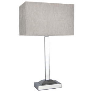 POLISH CHR CHAMPAGNE FABRIC SHADE 1X40W BC