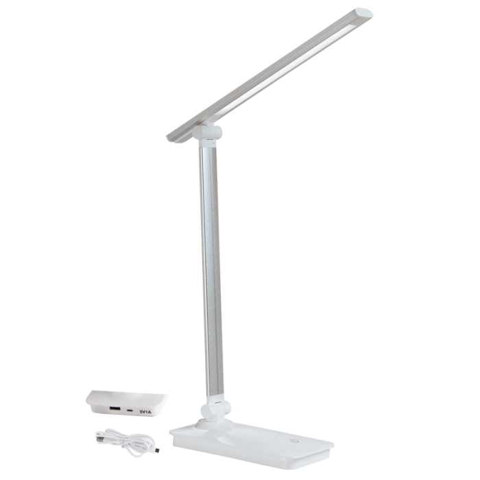 5W LED ALU PLASTIC WITH MOVABLE ARM USB PORT