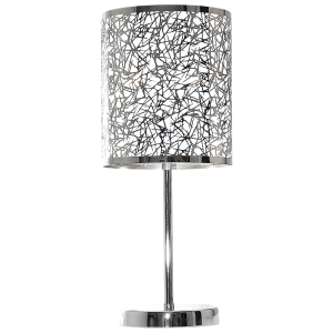 POLISH CHR TABLE LAMP PATTERN SHADE 1X40W ES