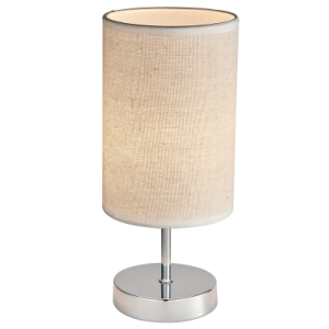 POLISH CHR & HESSIAN SHADE TABLE LAMP 1X40W SES