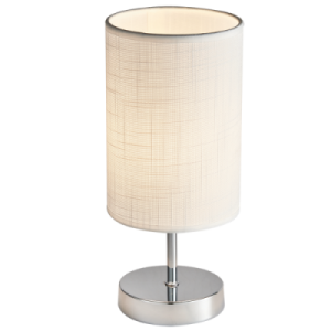 POLISH CHR & WHITE SHADE TABLE LAMP 1X40W SES