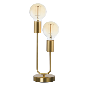 BRASS METAL TABLE LAMP 2 X LAMPHOLDER 2X40W ES