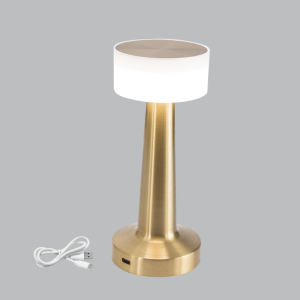 RECHARGEABLE 3W LED TABLE LAMP CCT ANT/BRASS
