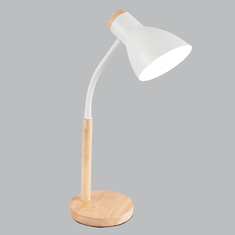 METAL & WOOD FLEXI ARM TABLE LAMP 1X40W ES