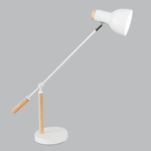METAL & WOOD ADJ HEIGHT TABLE LAMP 1X40W ES