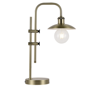 ANTIQUE METAL TABLE LAMP ADJ HEIGHT 1X40W ES