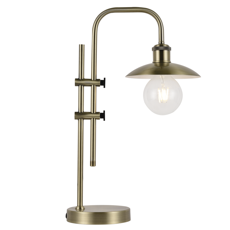 ANTIQUE METAL TABLE LAMP ADJ HEIGHT 1X40W ES
