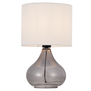 SMOKE GLASS BEIGE SHADE TABLE LAMP 1X40W ES