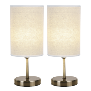 TWIN PACK ANT/BRASS HESSIAN SHADE 2X40W ES