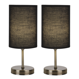 TWIN PACK ANT/BRASS BLACK SHADE 2X40W ES