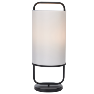 BLACK METAL WHITE SHADE TABLE LAMP 1X40W ES