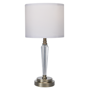 METAL&CRYSTAL TABLE LAMP WHITE SHADE 1X40W ES