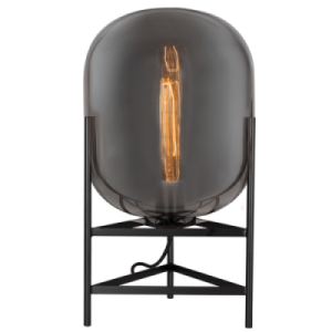 METAL TABLE LAMP WITH SMOKE GLASS 1X40W ES