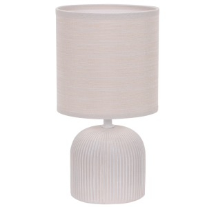 RIBBED CERAMIC BASE FABRIC SHADE 1X40W SES