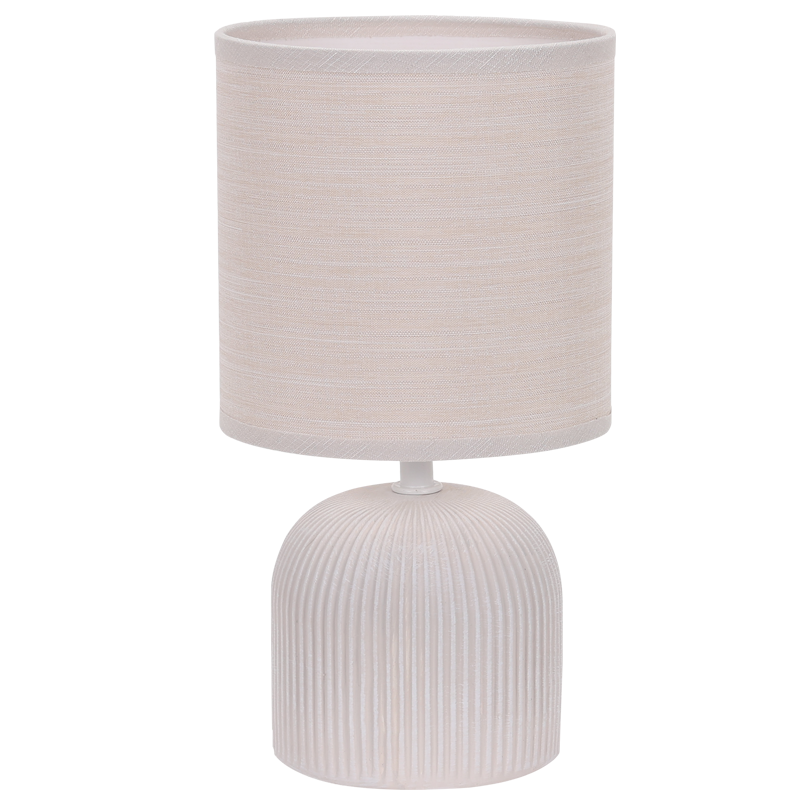 RIBBED CERAMIC BASE FABRIC SHADE 1X40W SES