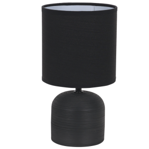 BLACK CERAMIC BASE WITH FABRIC SHADE 1X40W SES