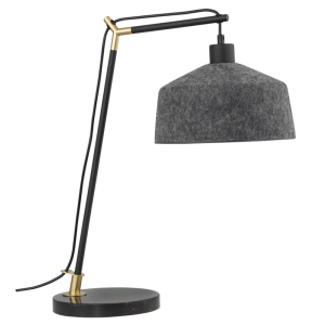 METAL&PET TABLE LAMP MARBLE BASE GREY FELT SHADE